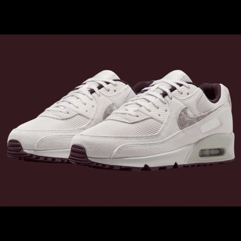 Nike Air Max 90 PRM Sail Burgundy Crush HQ1712-001 Men's Sizes NBY